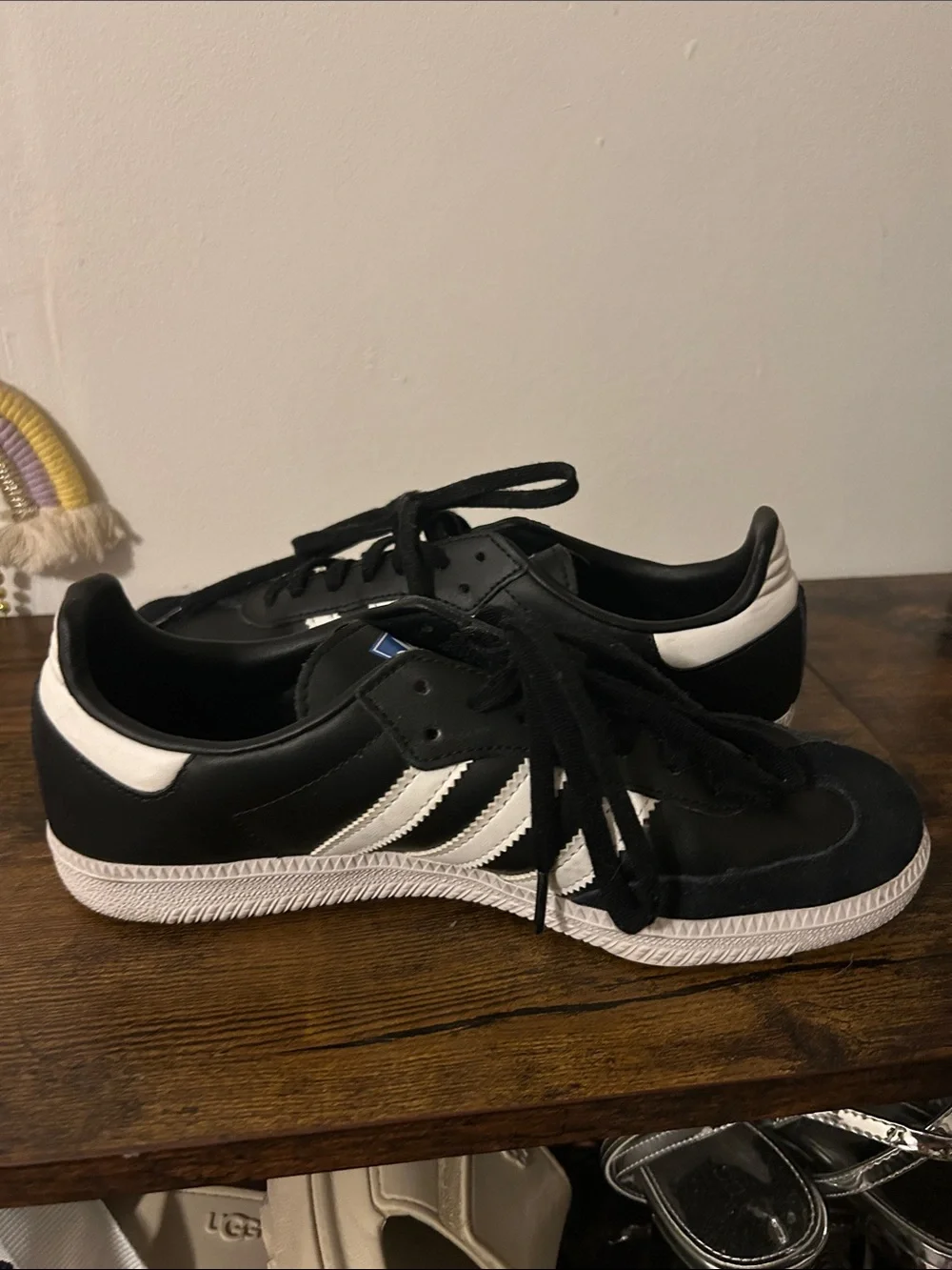 adidas Black Sneakers with White Stripes